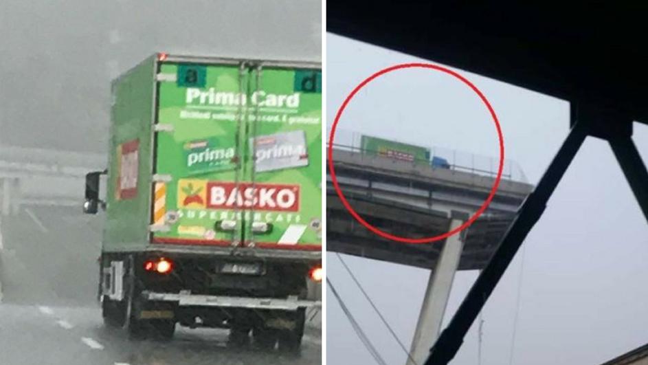 Вистински среќник во големата трагедија: Возач го запрел камионот на работ на разрушениот мост во Џенова (ФОТО)