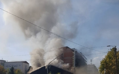 Пожар во центарот на Скопје (ФОТО ГАЛЕРИЈА)