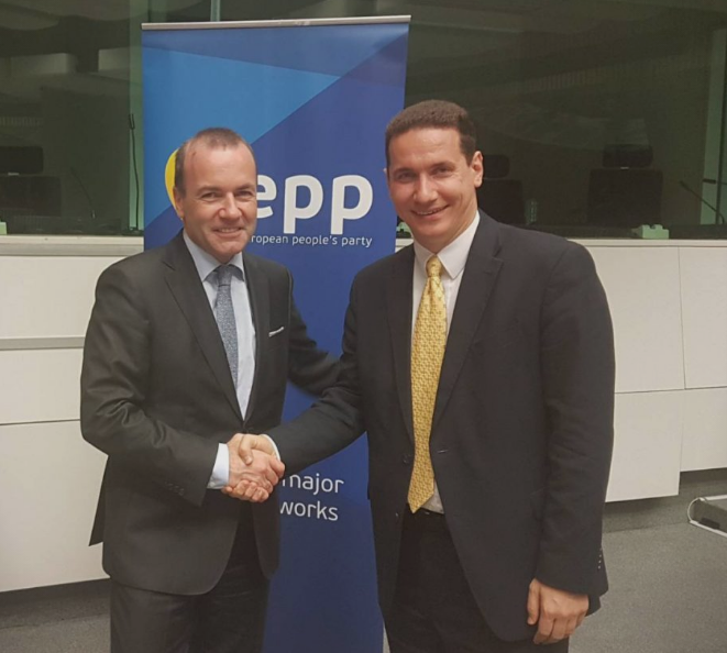 Ѓорчев се сретна со Манфред Вебер, кандидатот на ЦДУ за претседател на Европската комисија и генералниот секретар на ЕПП