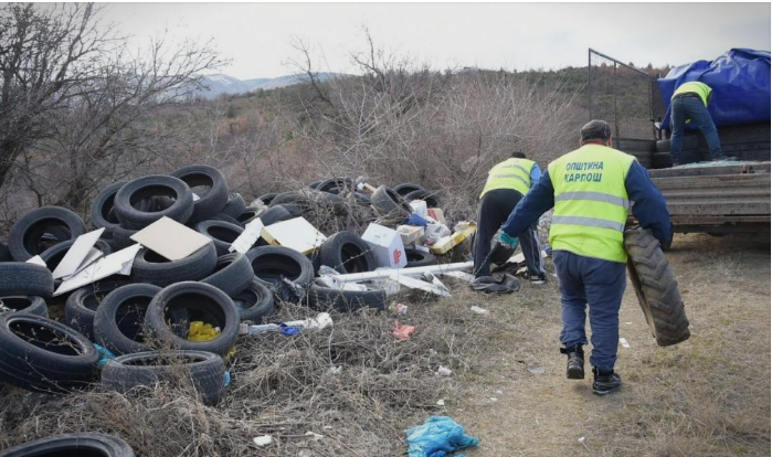 Расчистена депонијата во Карпош од гуми за греење