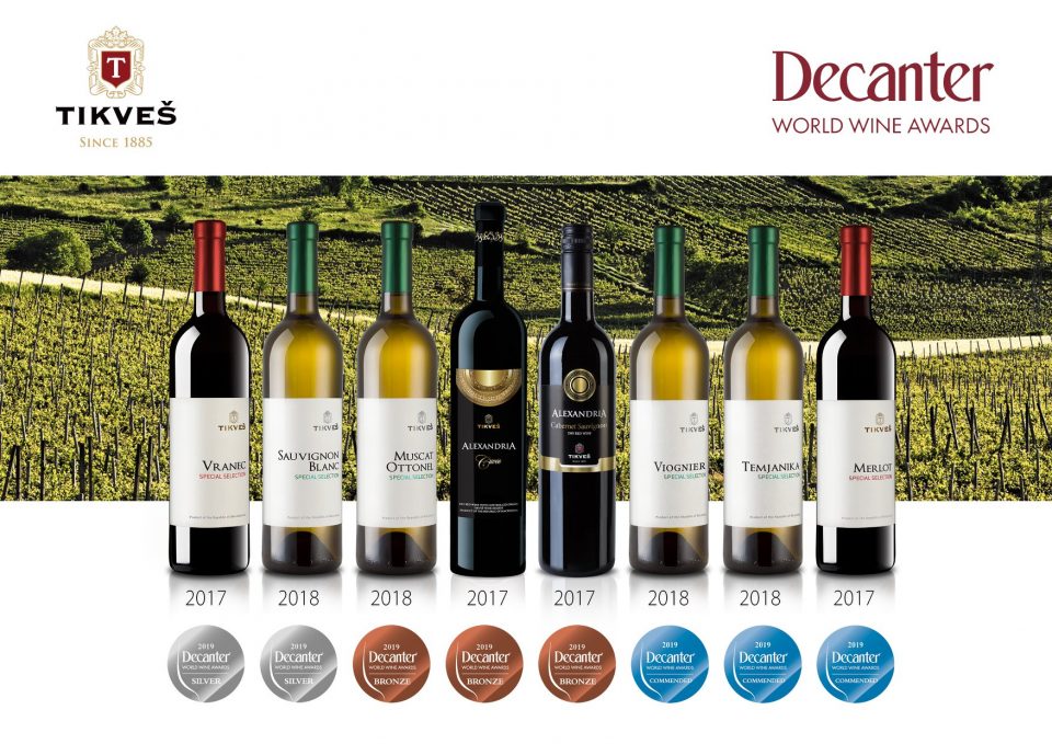 Вината на „Тиквеш“ со 15 награди и признанија на најголемиот светски вински натпревар „Декантер“