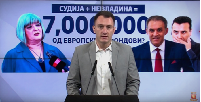 Андоновски: Повеќе од 7 милиони денари, европски пари се доделени на невладината организација на судијата Лазар Нанев од Кавадарци!