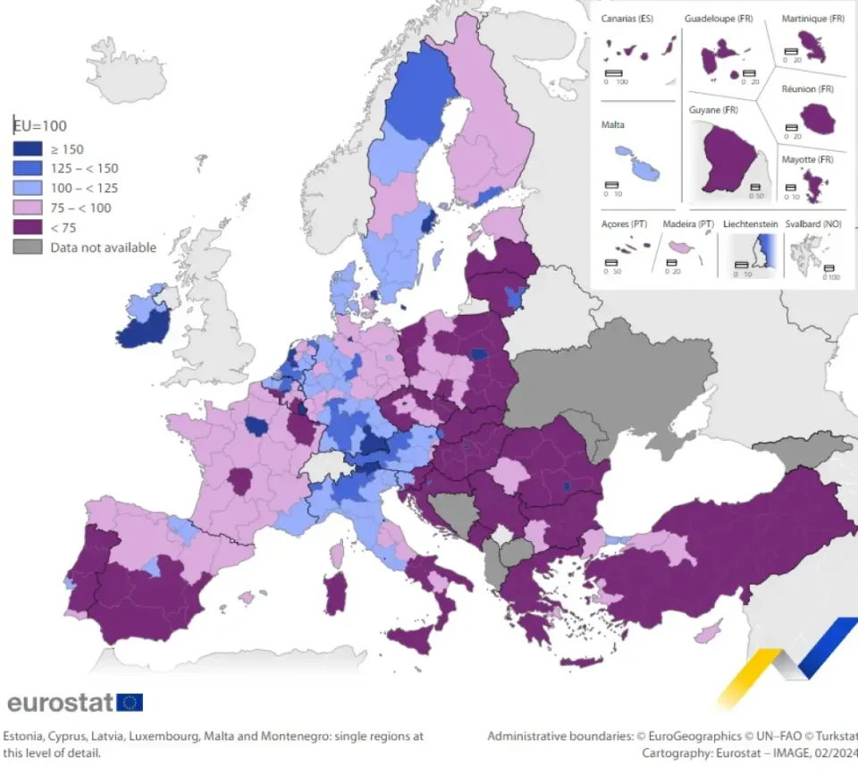 Раст на БДП во над 95 отсто од регионите на ЕУ во 2022 година