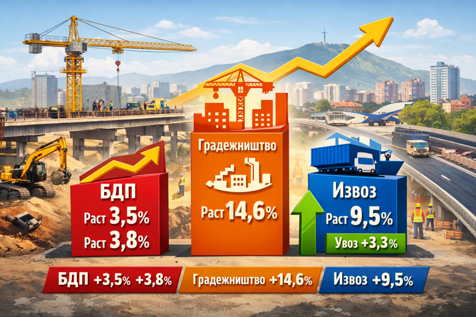 Економијата расте: БДП од 3,5% во 2025 година, градежништвото со раст од 14,6%
